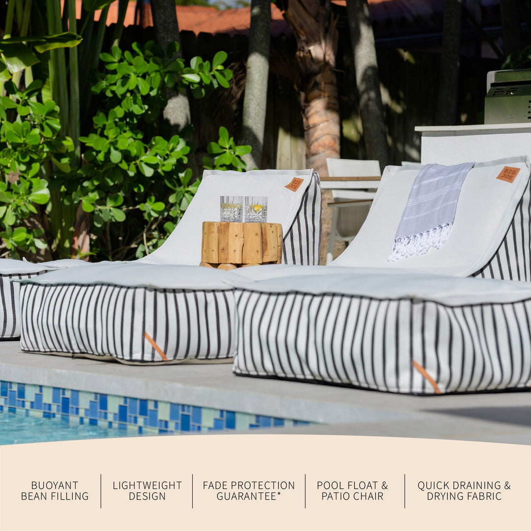 Features Lux sealander pool-side and pool lounger #color_black-and-white-cape-stripe