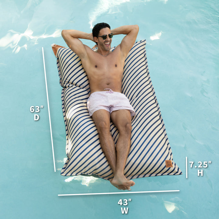 Dimensions Lux Lagoon Lounger #color_navy-and-ivory-stripe