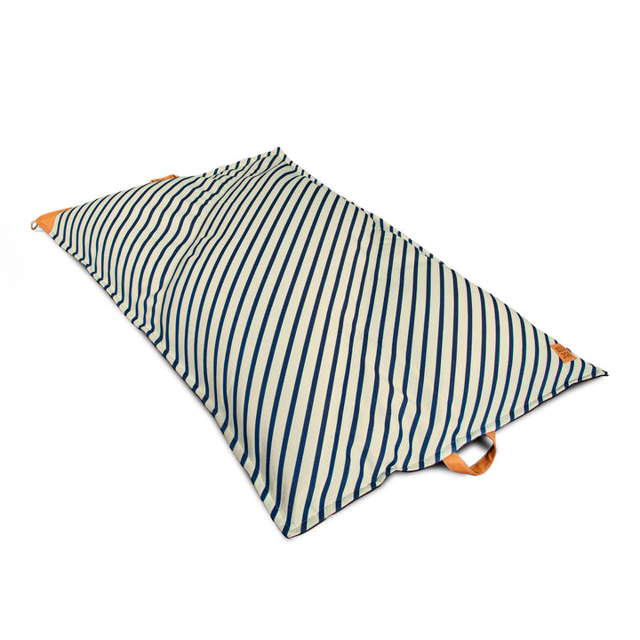 Front View Lux Lagoon Lounger #color_navy-and-pistachio-stripe