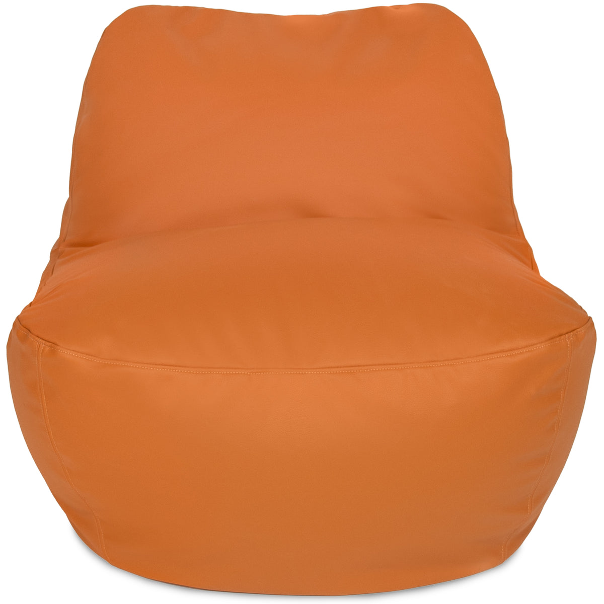Orange bean bag chair on a white background #color_honey-sand-cool-touch-silicone-leather