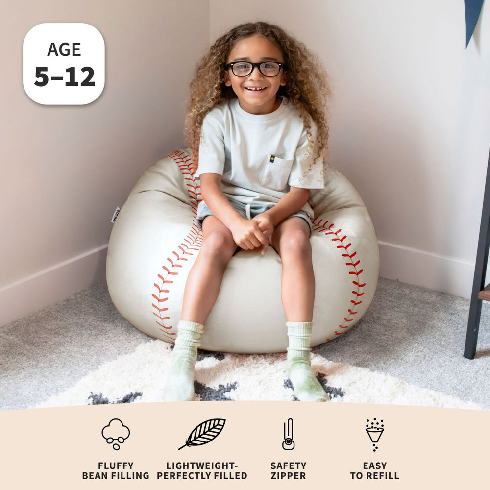 Baseball Bean Bag Chair for Kids Small