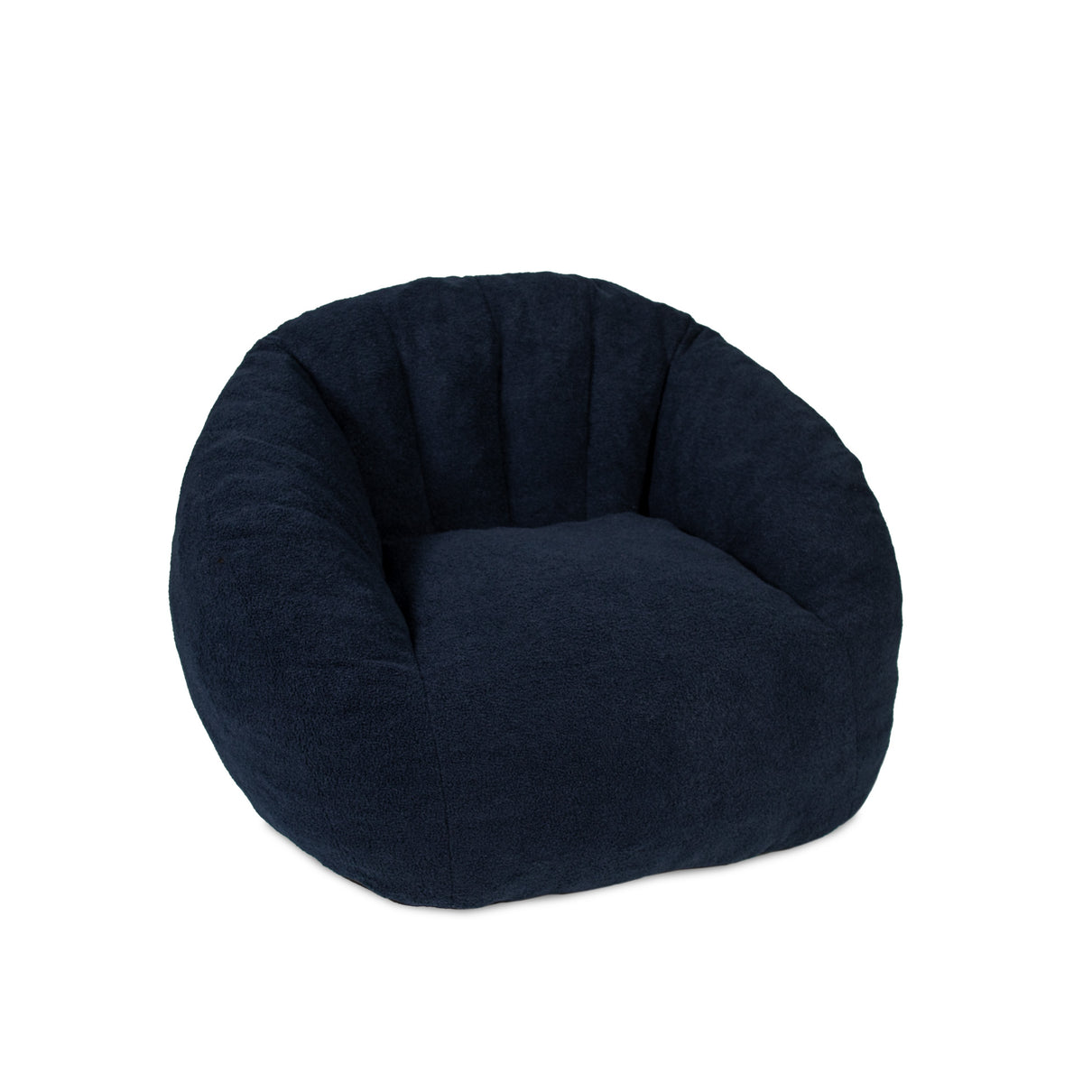 Blue lounge chair with white background side