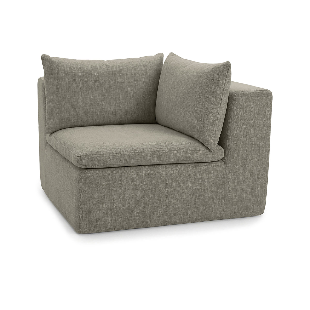 Gray corner sofa chair on a white background #color_misty-gray-terra-knit