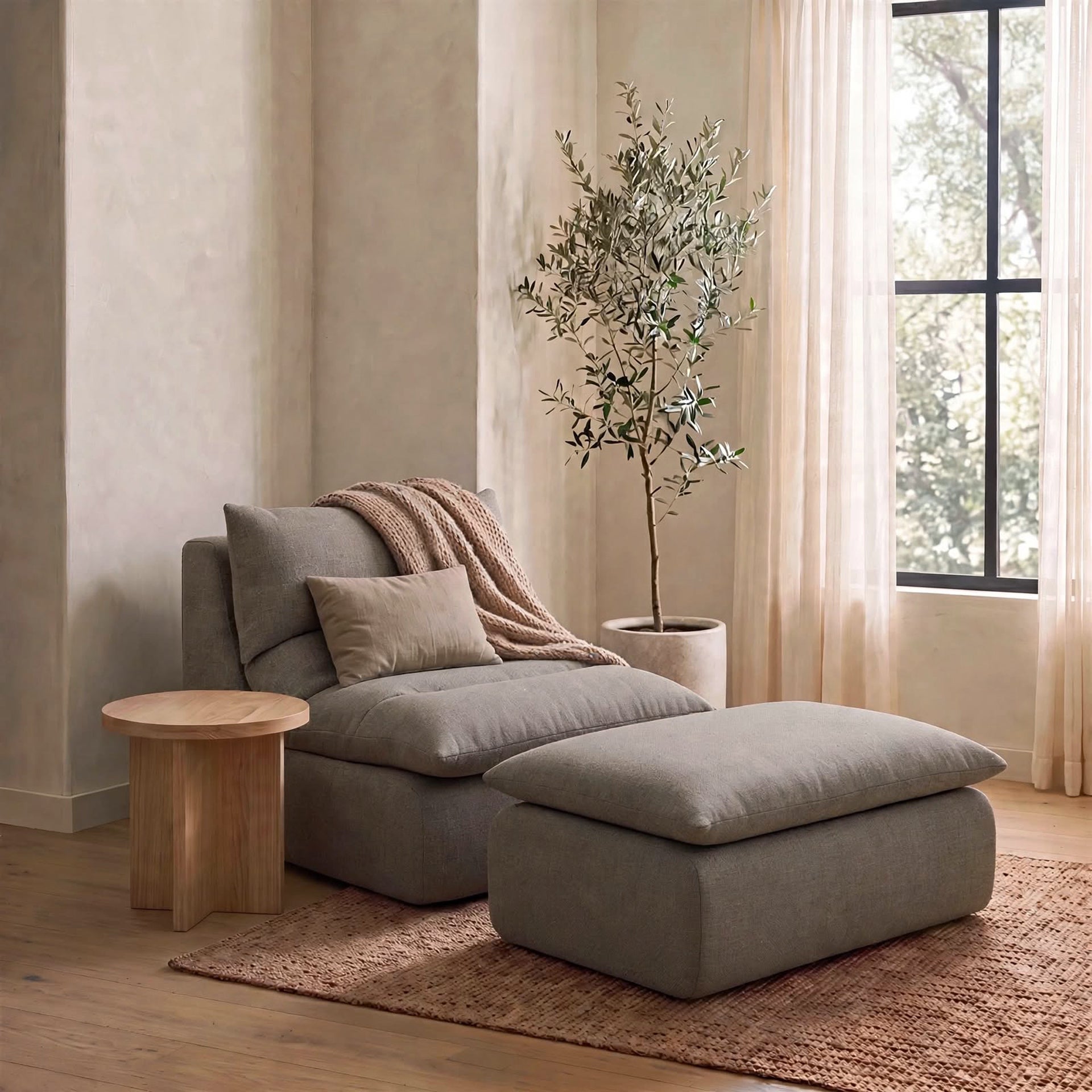 Driftscape™ Lounge Chair and Ottoman | Pillow Top Foam Lounger