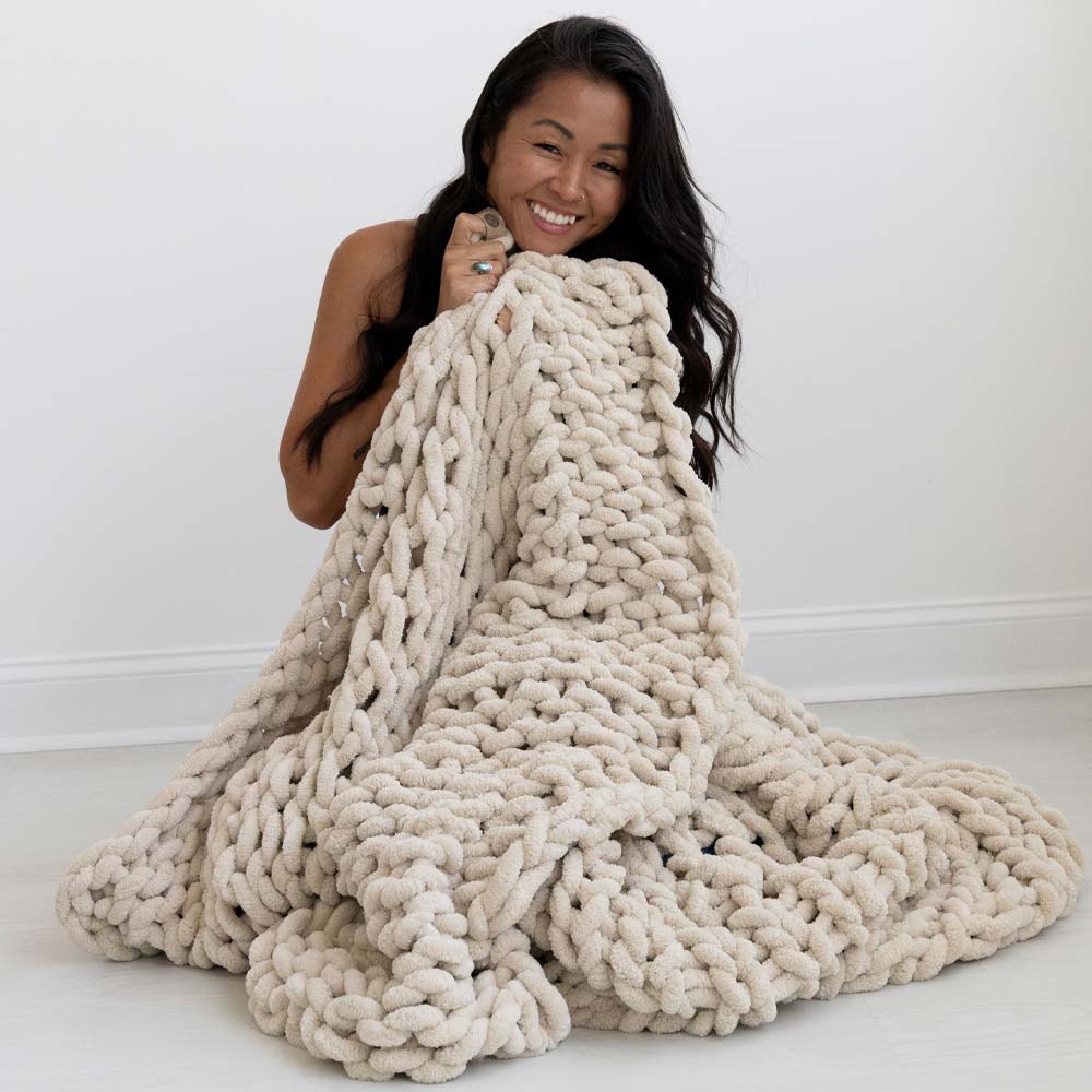 Wool Blanket Pattern Knitting Big Blankets INFINITE CHUNKY KNIT