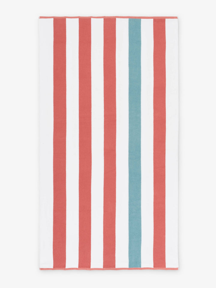 Coral Sea Glass Cabana Beach Towel