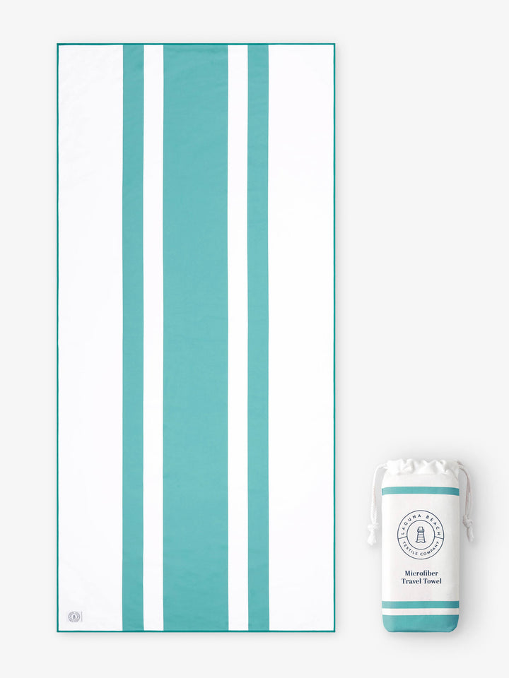 Aqua Microfiber Beach Towel