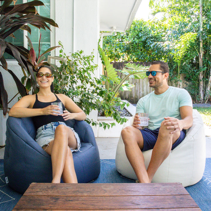 Milano Outdoor bean bag chairs #color_white-marine-vinyl