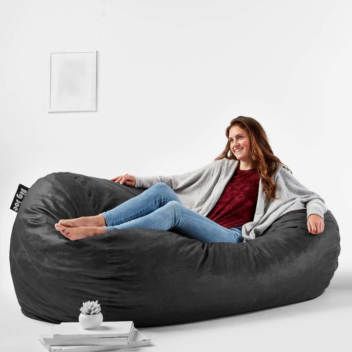 fuf oversized foam filled bag chair for more than one adult #color_black-lenox