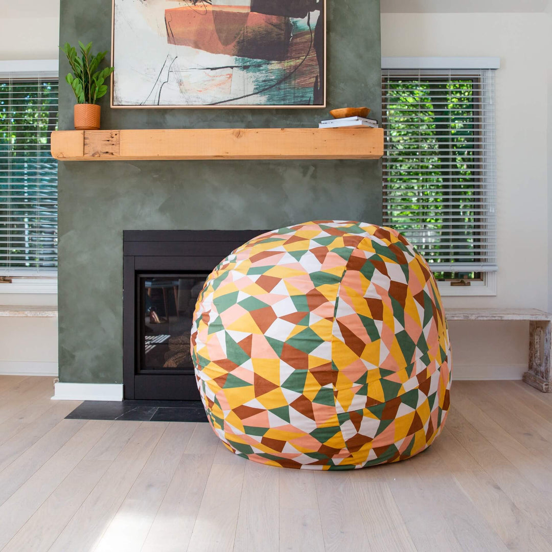 Foam filled large beanbag chair #color_retro-geo-plush