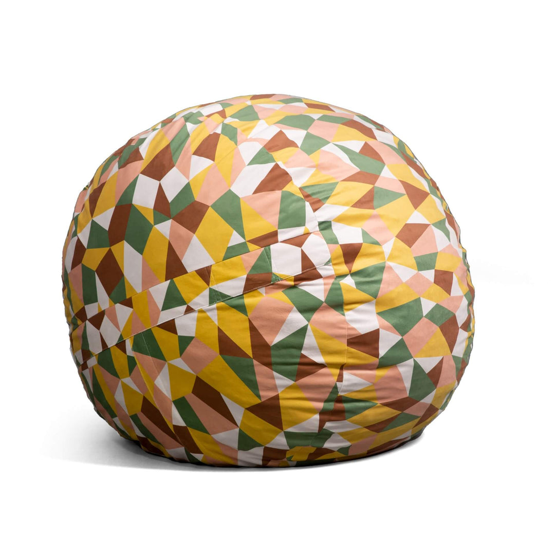 Fuf Large w/ Removable Cover foam filled side view #color_retro-geo-plush