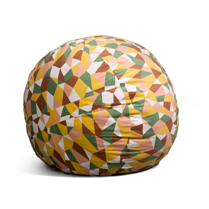 Fuf Large w/ Removable Cover foam filled side view #color_retro-geo-plush
