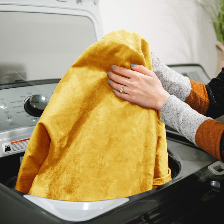 Washable cover yellow fuf foam beanbag #color_mustard-plush