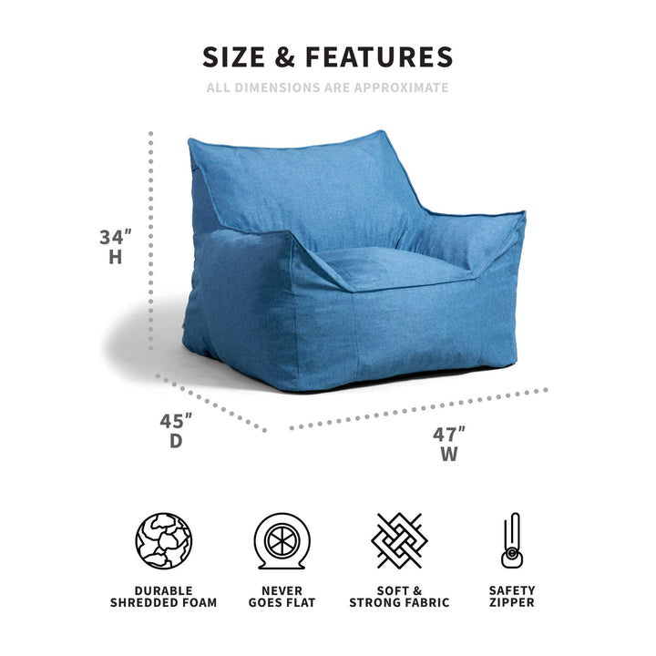 Dimensions imperial lounger chair blue #color_pacific-union