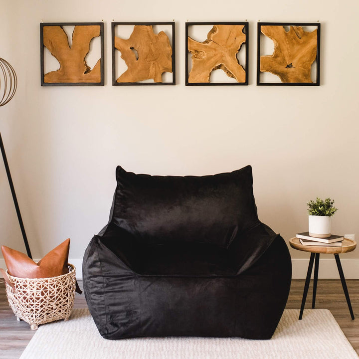 Imperial Lounger Chair in black foam filled #color_black-plush