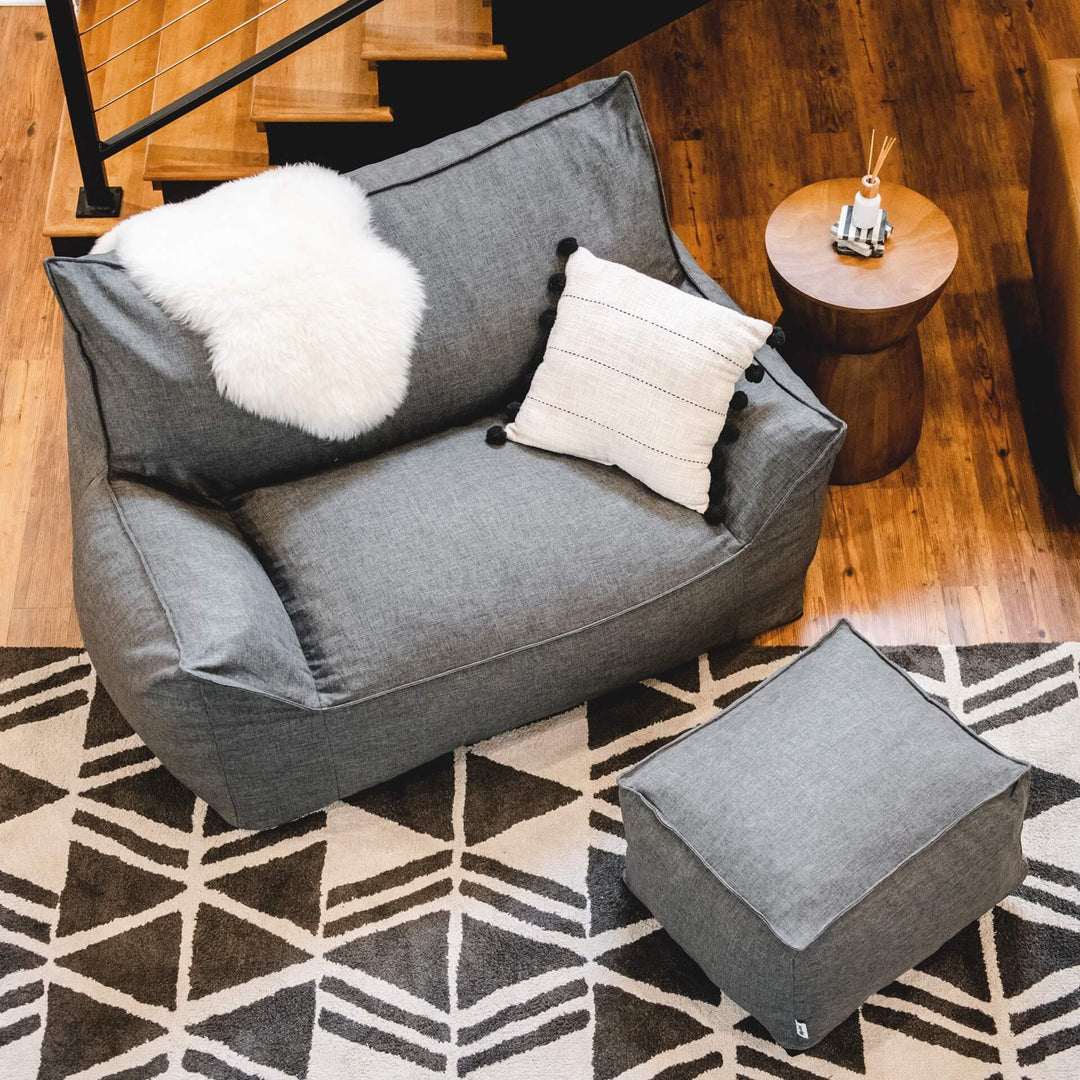 Imperial Fufton foam filled bean bag chair #color_gray-union