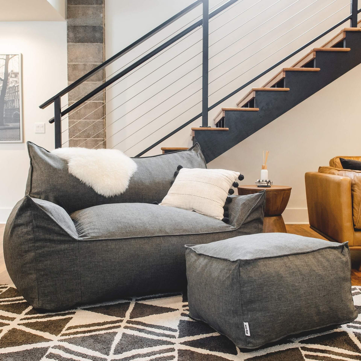 Imperial fufton foam beanbag loveseat for living room