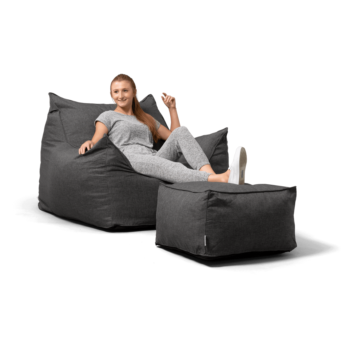 Foam imperial ottoman in gray