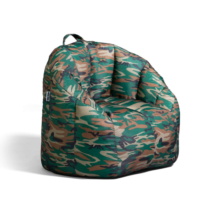 Camo Bean Bag Chair for Adults Side #color_green-woodland-camo-smartmax