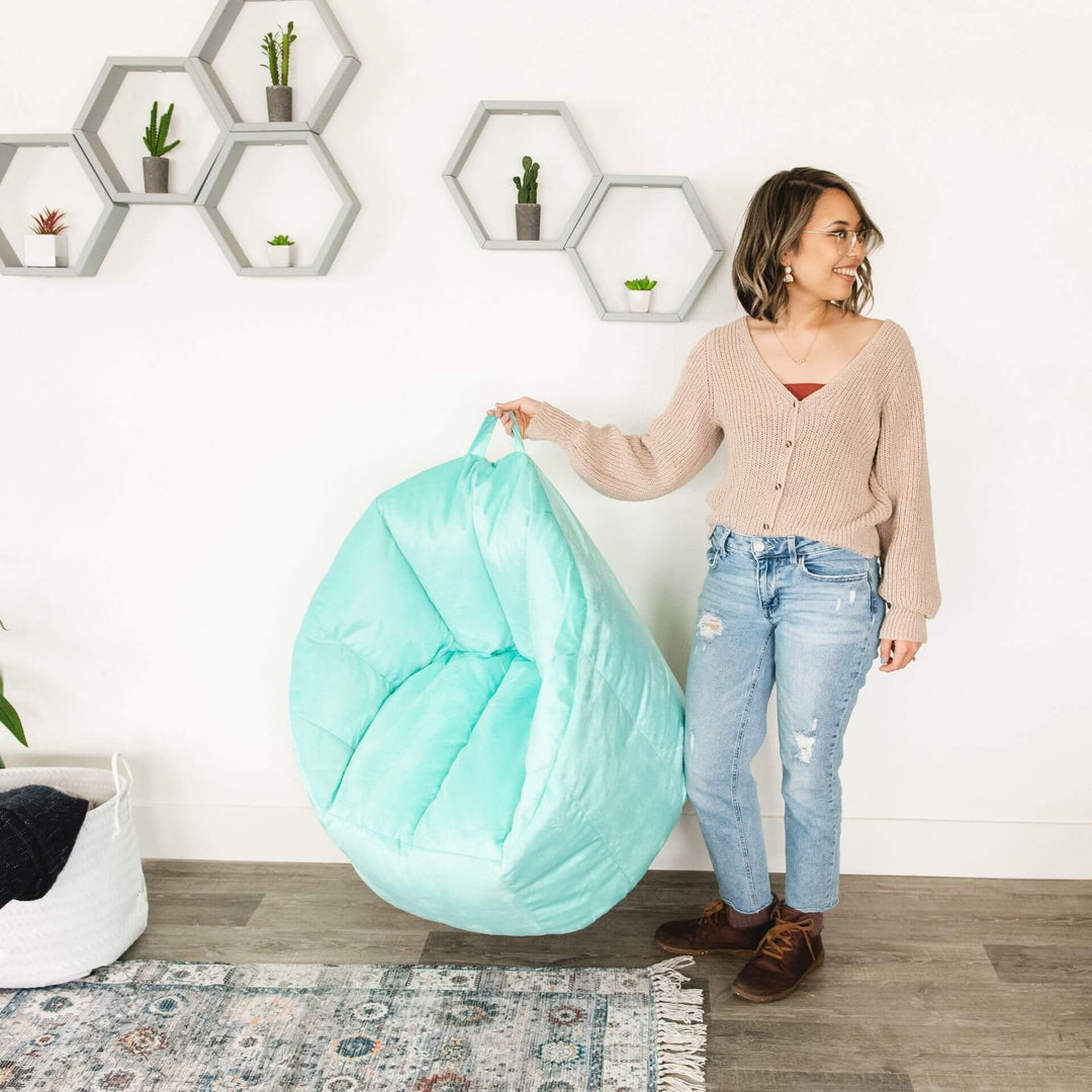 Easy to move bean bag chair #color_mint-plush