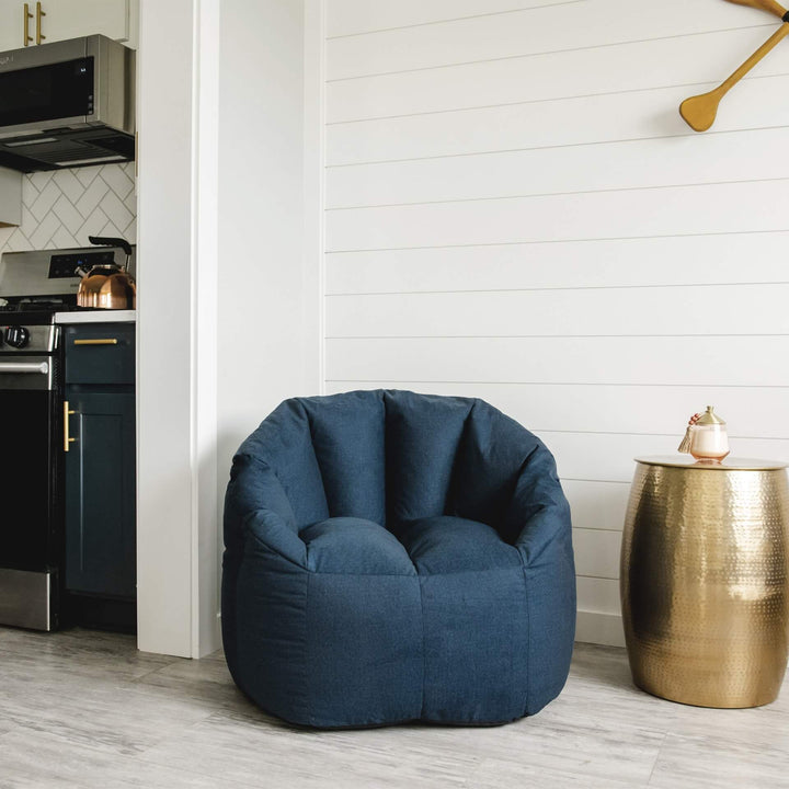Milano Adult Beanbag Chair in living room accent chair #color_cobalt-lenox