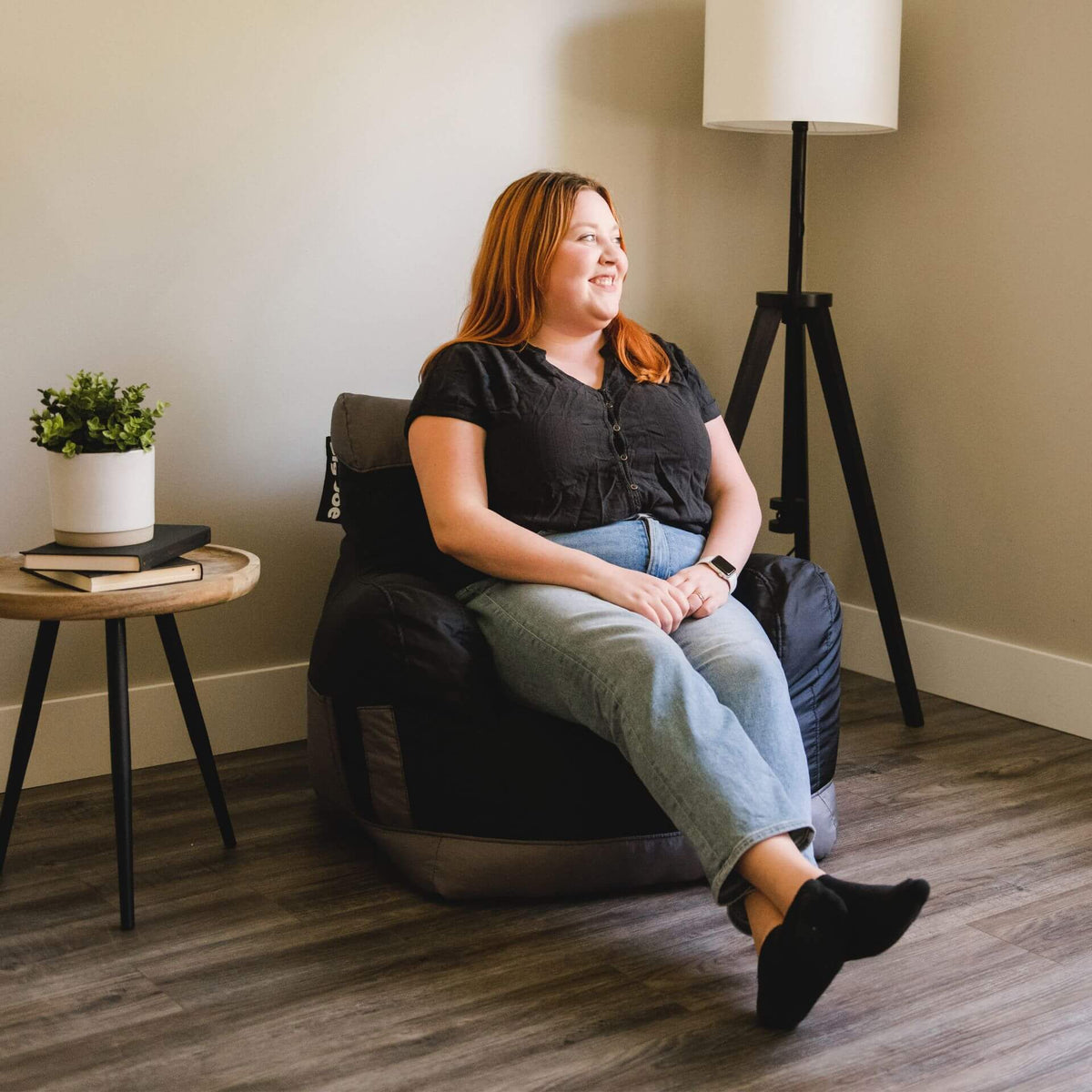Black beanbag for teens
