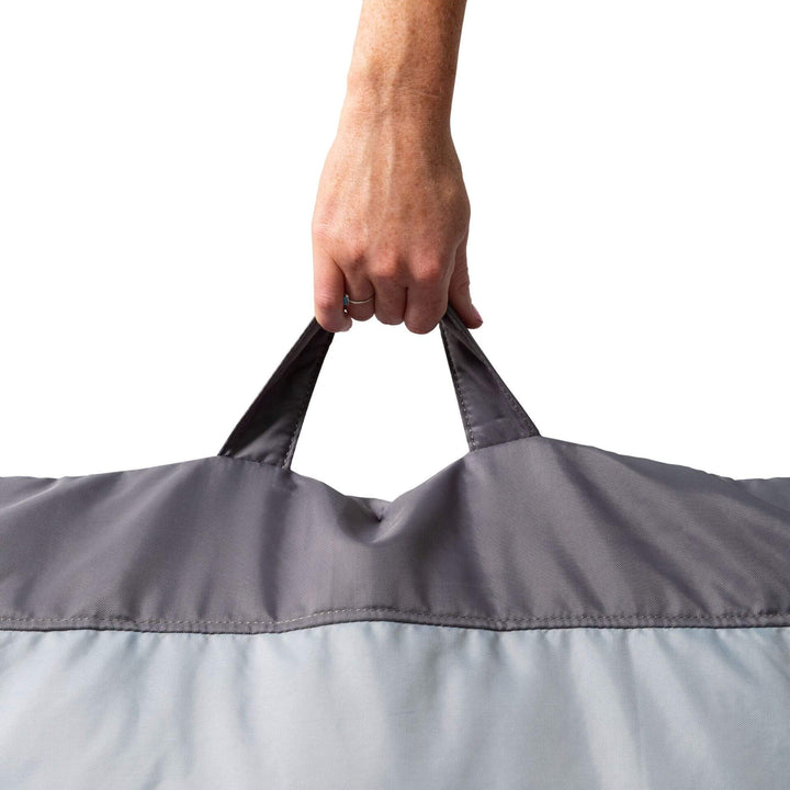 Carry handle gray bean bag chair #color_two-tone-gray-smartmax