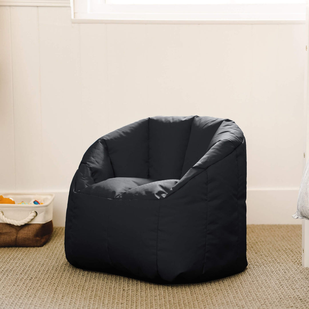 Milano Kids Beanbag Chair side #color_black-smartmax