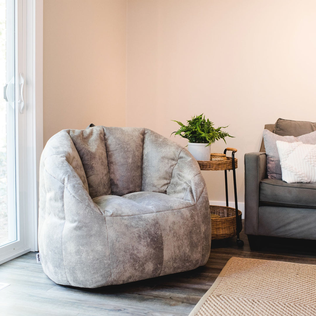 Milano Large Beanbag Chair for Adults Room Accent Chair  #color_cement-blazer
