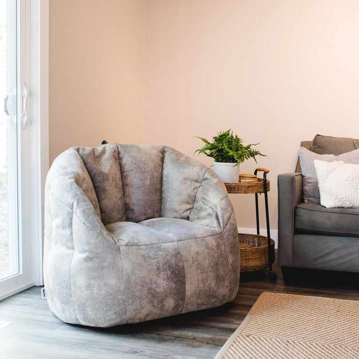 Milano Large Beanbag Chair for Adults Room Accent Chair  #color_cement-blazer