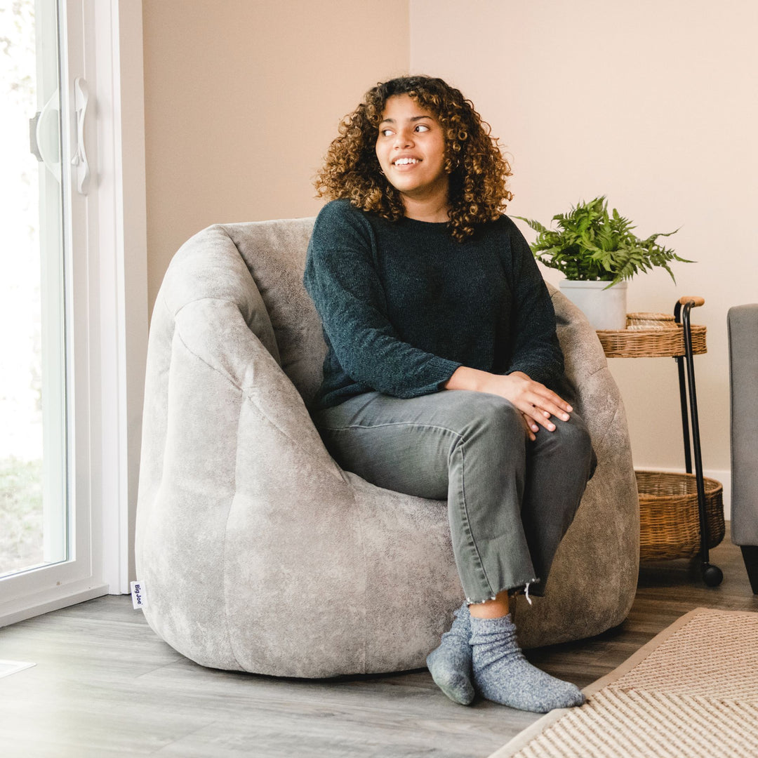 Milano Large bean filled beanbag for adults #color_cement-blazer