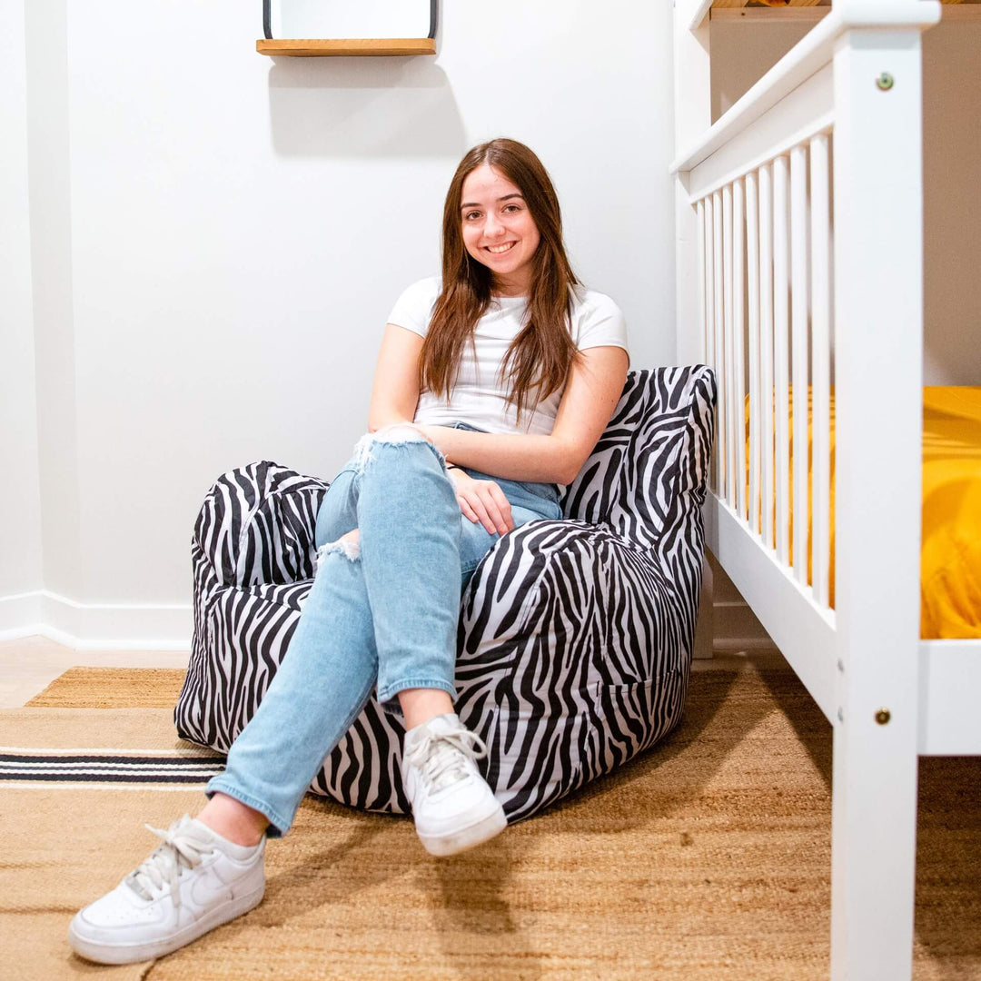 Teen beanbag in zebra stripe #color_zebra-smartmax