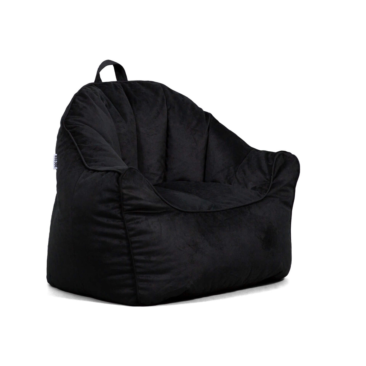Side view bean bag chair black