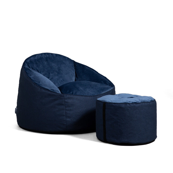 Marmitt bean filled with ottoman view #color_cobalt-lenox