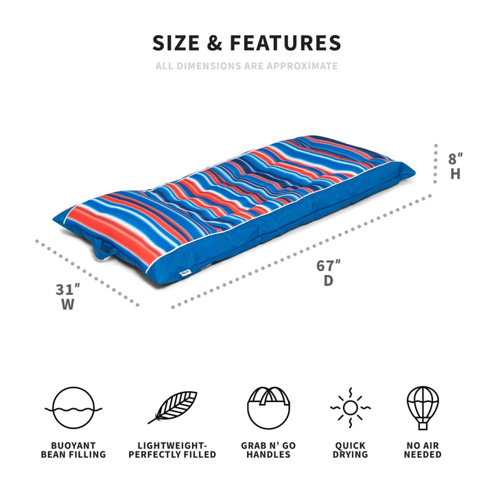 Dimensions Kona Pool Float #color_blurred-americana