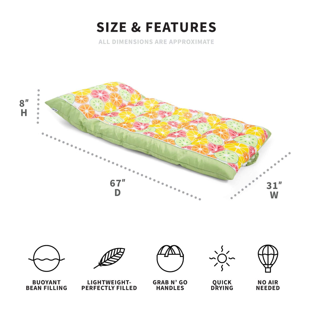 Dimensions Kona pool float #color_citrus-burst