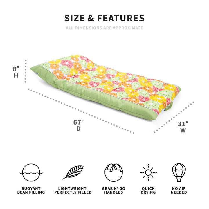 Dimensions Kona pool float #color_citrus-burst