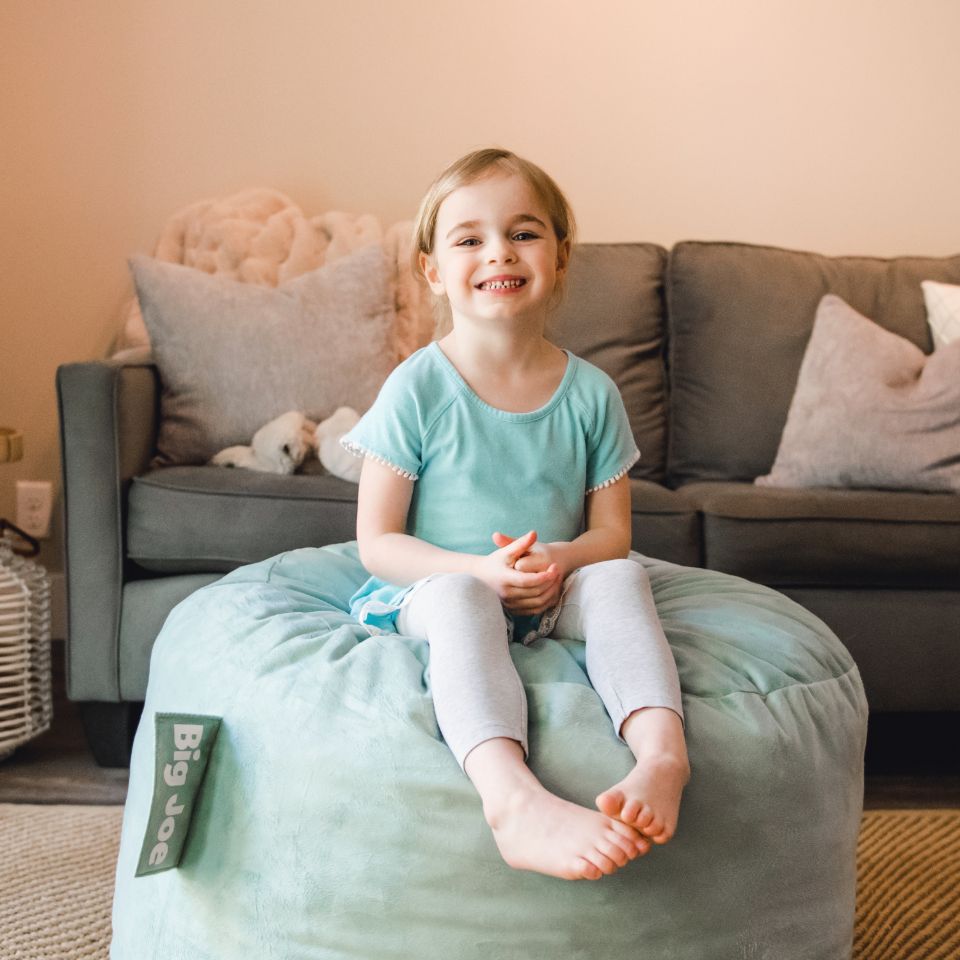 Kids small foam beanbag chair Fuf small #color_turquoise-plush