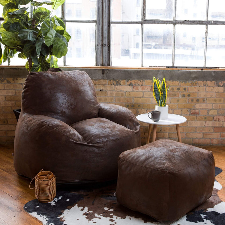 Nestle Foam-Filled Lounge Chair Living Room or Nook Chair #color_espresso-blazer
