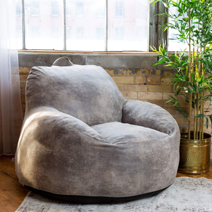 Nestle Faux Suede Foam-Filled Chair #color_cement-blazer