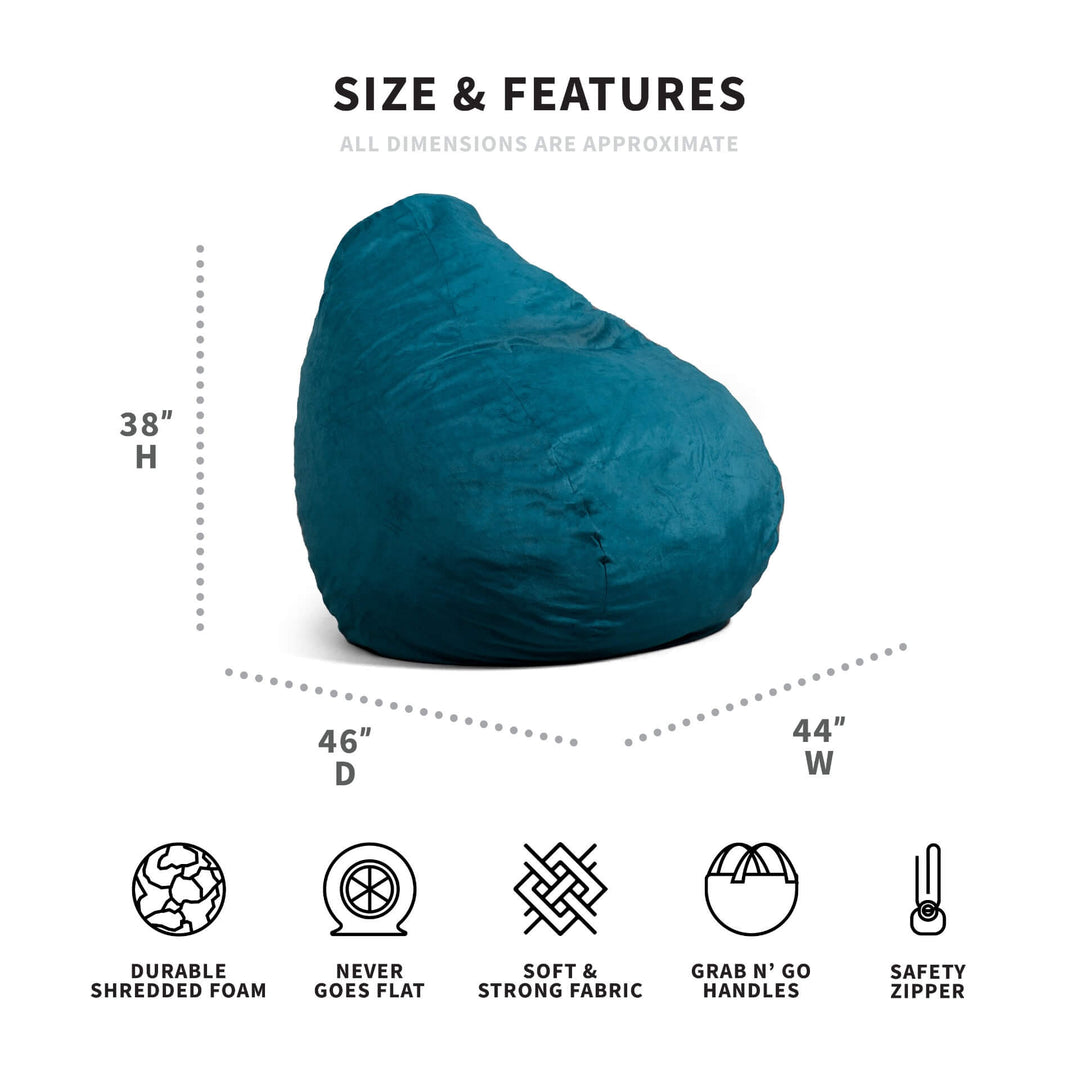Dimensions foam bag chair lotus #color_teal-plush
