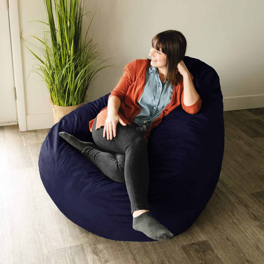 Navy lotus foam chair #color_navy-plush
