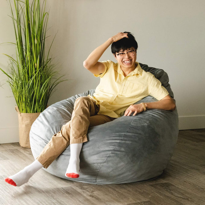 Lotus foam chair #color_gray-plush