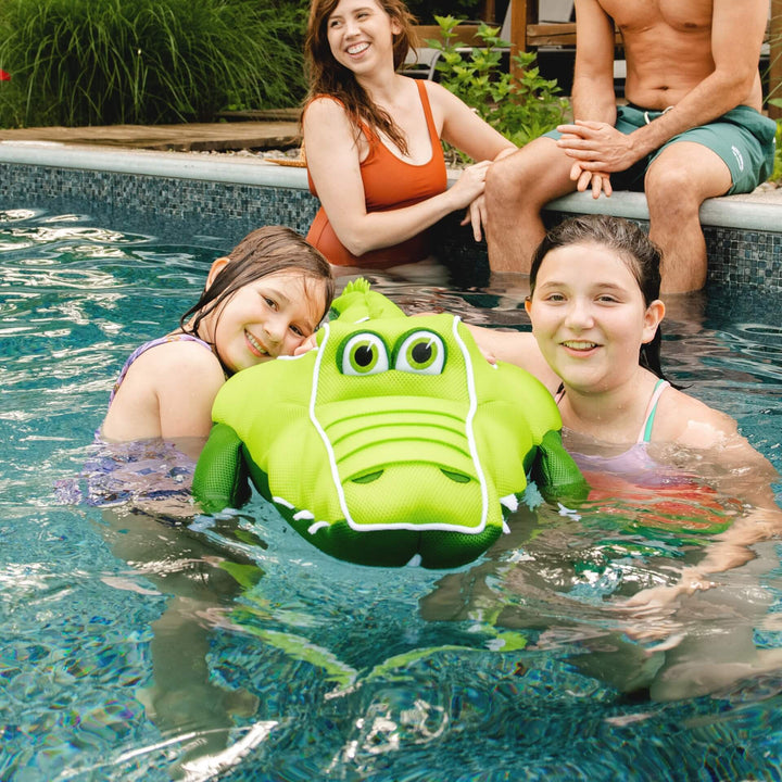 Pool Pets Alligator Kids Pool Float girls playing in pool  #style_alligator
