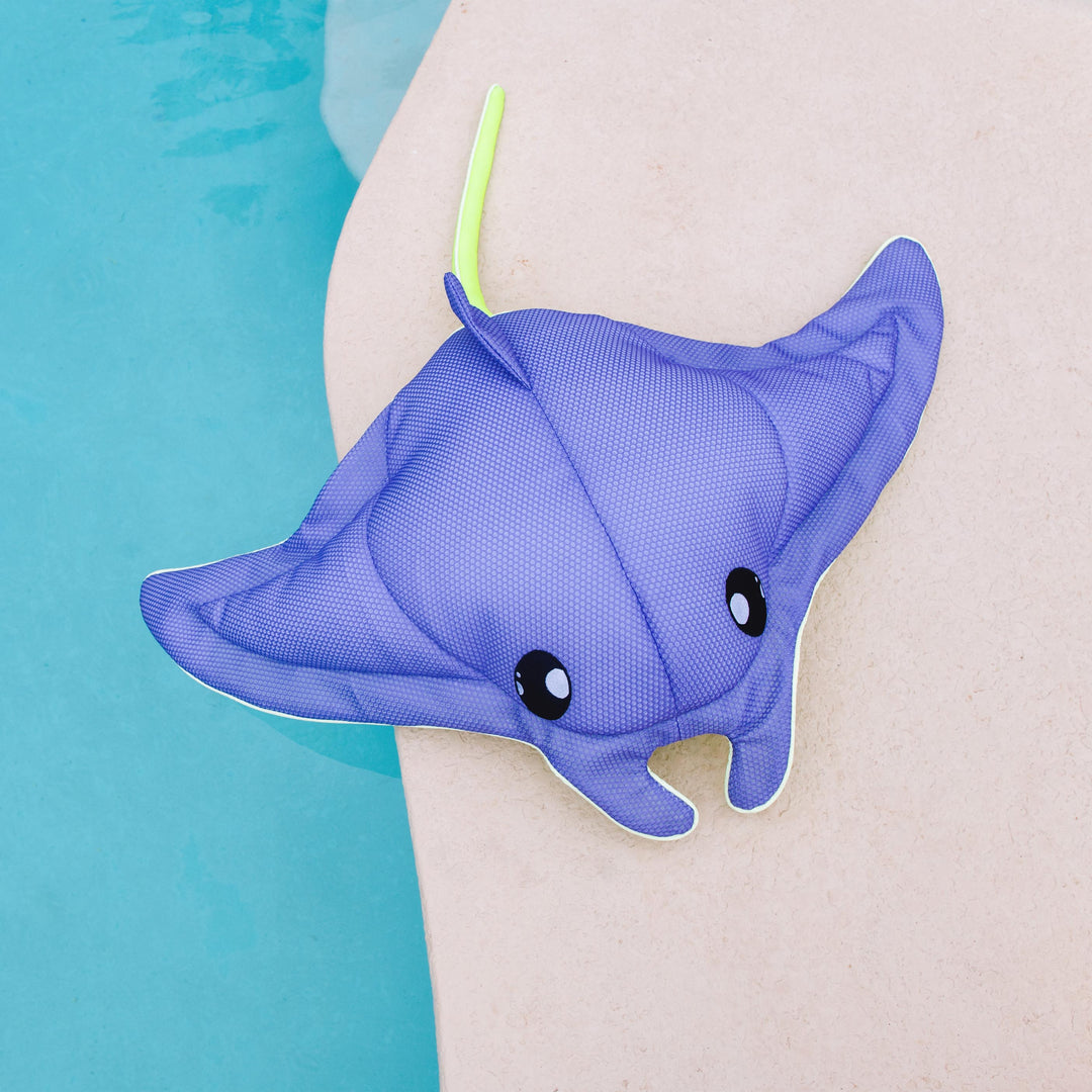 Kids Pool Toy Float Bean Filled Manta Ray pool side #style_manta-ray
