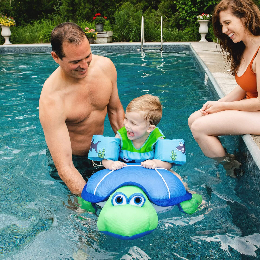 Pool Pets Turtle Kids Pool Float boy in pool #style_turtle