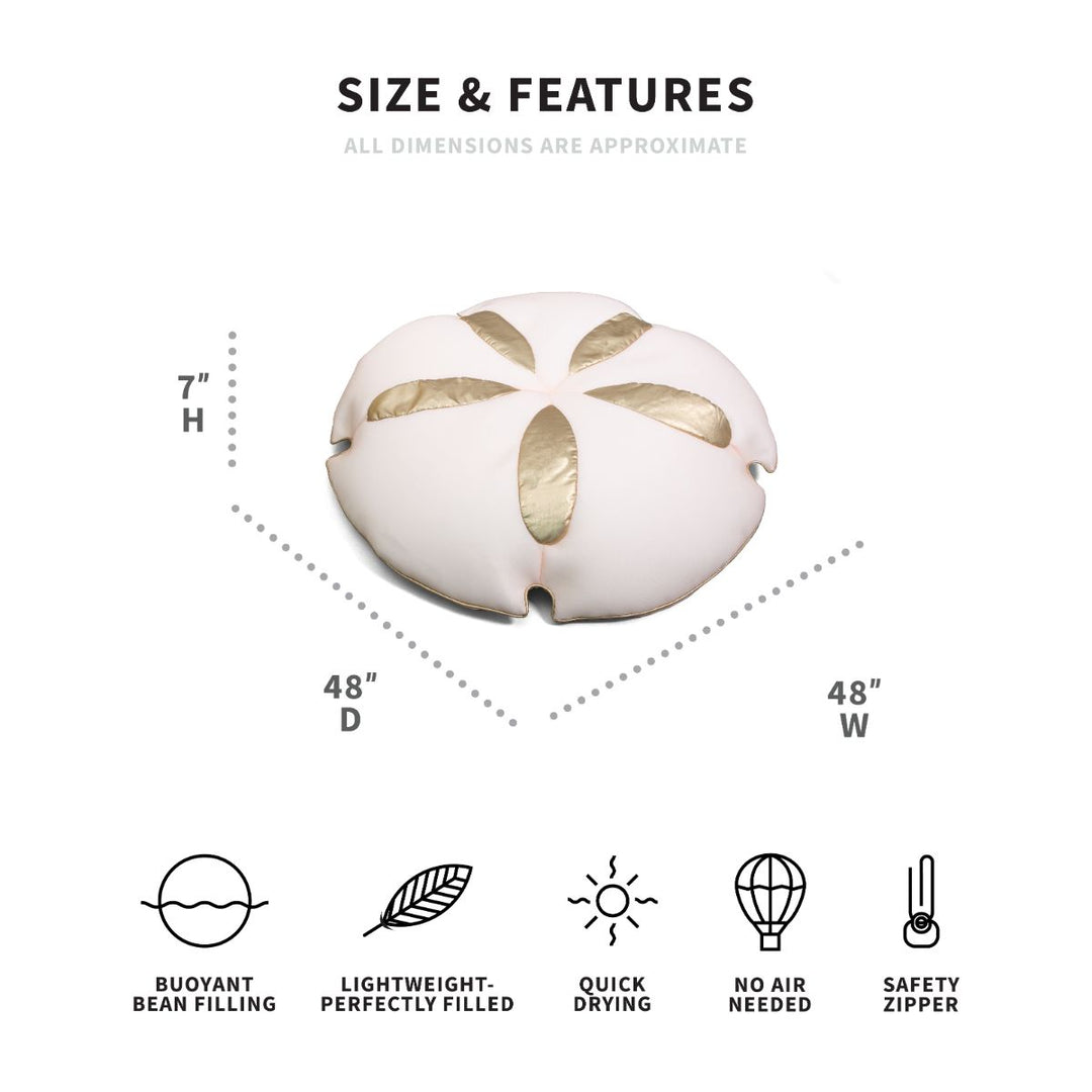 Sand Dollar Pool Float and Lounger Dimensions #color_rosewater-pink