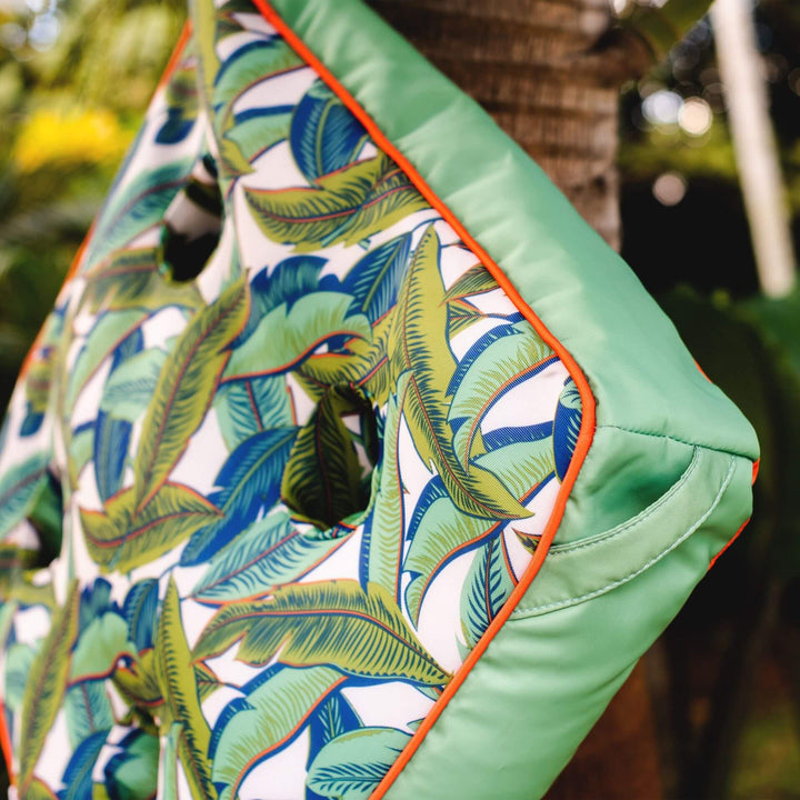 Pool float drink caddie #color_green-tropical-palm