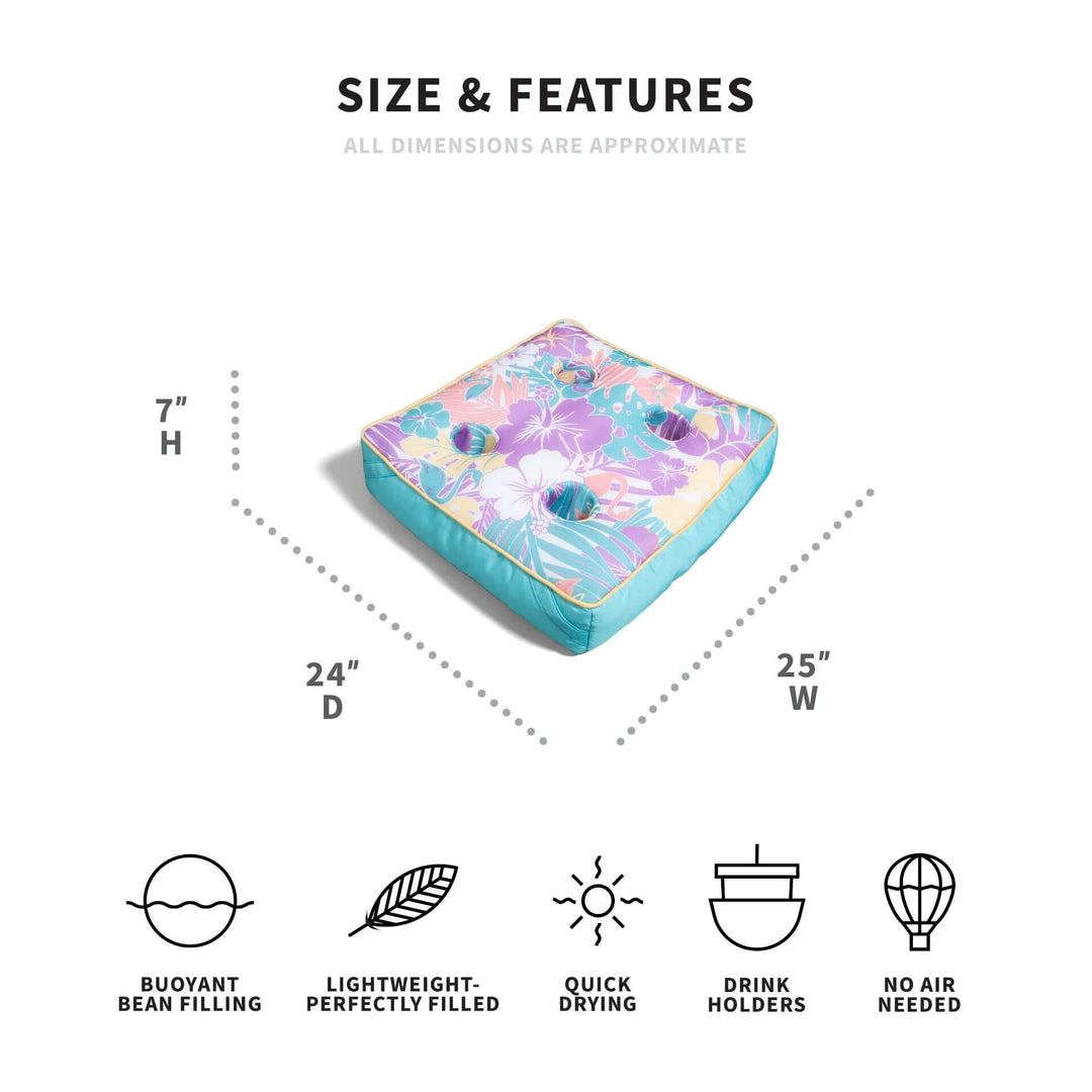 Pool Caddie dimensions #color_aqua-tropical-hibiscus