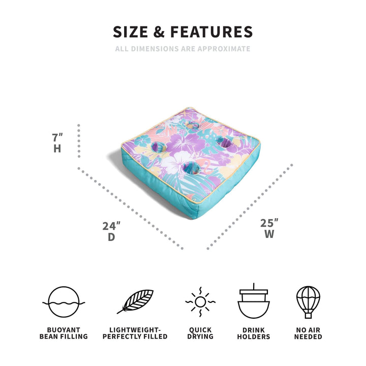 Pool Caddie dimensions #color_aqua-tropical-hibiscus